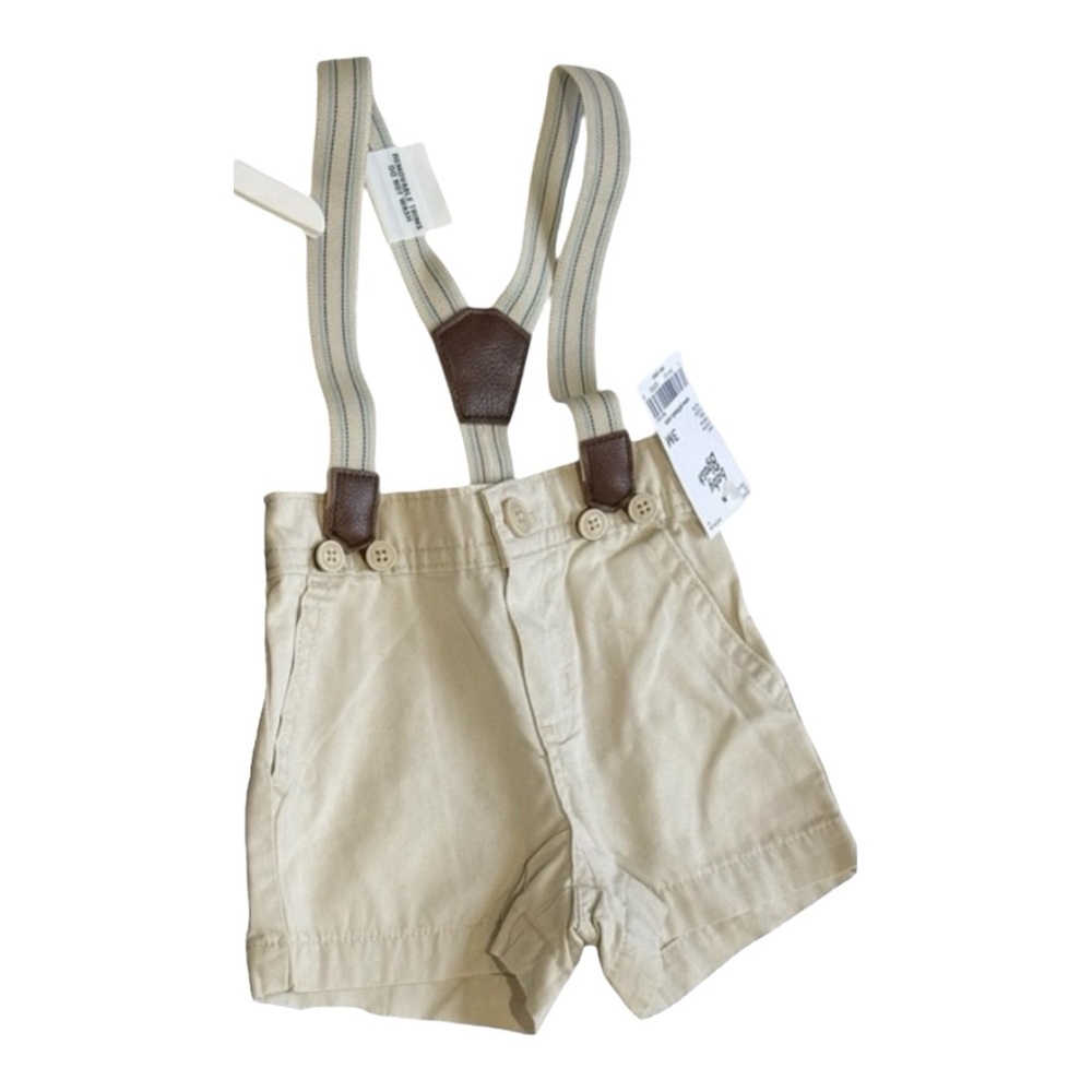 Baby Denim Khaki Shorts with Suspenders - New with tags 🔥🔥